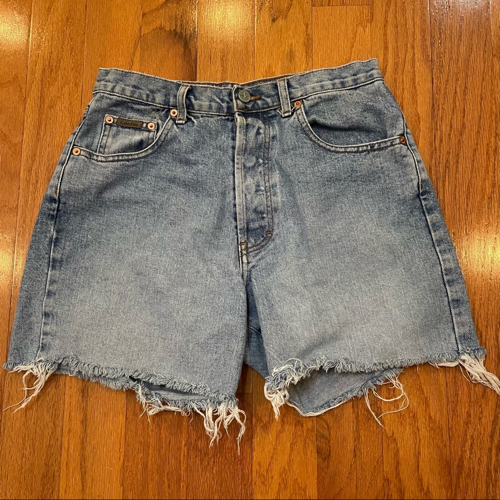 Calvin Klein Jean shorts size 11 cut offs denim blue Made in the USA cotton